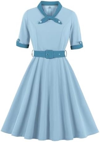 Amazon.com: IWEMEK Women 1/2 Sleeve Sailor Tie Neck 1940s Vintage